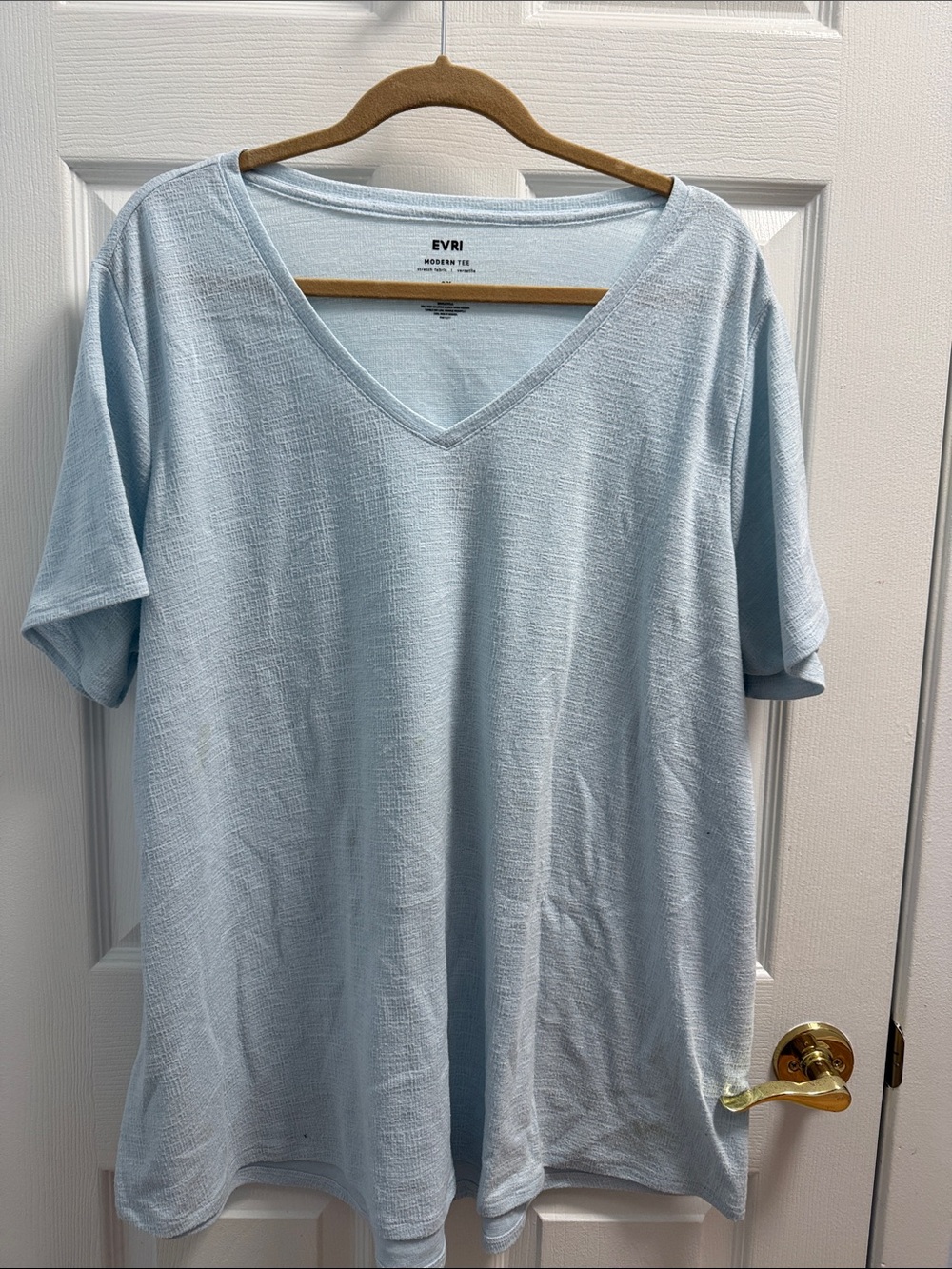 EVRI Pale Blue V-Neck Short Sleeve Tee